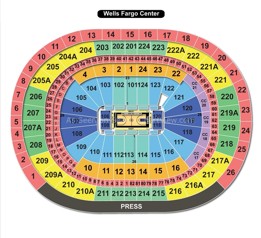 wells-fargo-center-basketball-seating-chart - JZ Tours - We are your  headquarters for baseball, football, basketball tickets and more!
